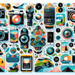 A beautifully arranged visual guide to tips for stunning travel photography. The image consists of various, illustrated camera equipment and symbols that represent different aspects of travel photography. It exudes a colourful and modern style, with bright hues and contemporary design elements. Each tip, embodied by a unique symbol or piece of equipment, is numbered and arranged systematically across the frame. Feel free to incorporate landscapes, exotic locations and widlife imagery subtly into design as emblematic of travel photography.