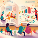 An image of an open book with colorful, easy-to-understand infographics and charts about the human body, healthy eating, and exercise, surrounded by small groups of diverse people of all ages engaging in a discussion and taking notes, with a gentle light illuminating the scene, symbolizing enlightenment and understanding, in a calm, welcoming library setting.