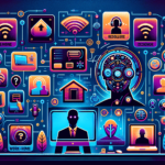 Create a modern and vibrant illustration that represents top remote job boards for finding work in the year 2023. The image should include symbols or icons that may symbolize remote work, like a computer, Wi-Fi signal, a home indicating work-from-home, and different professions such as software developers, writers, designers, and so on. The board could show a variety of symbolic job posting for various occupations, described in gender neutral terms. Emphasize the futuristic and forward-looking aspect of remote work. Do not include any text.